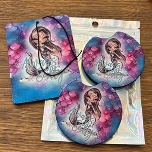 Mermaid Print Car Coaster Set